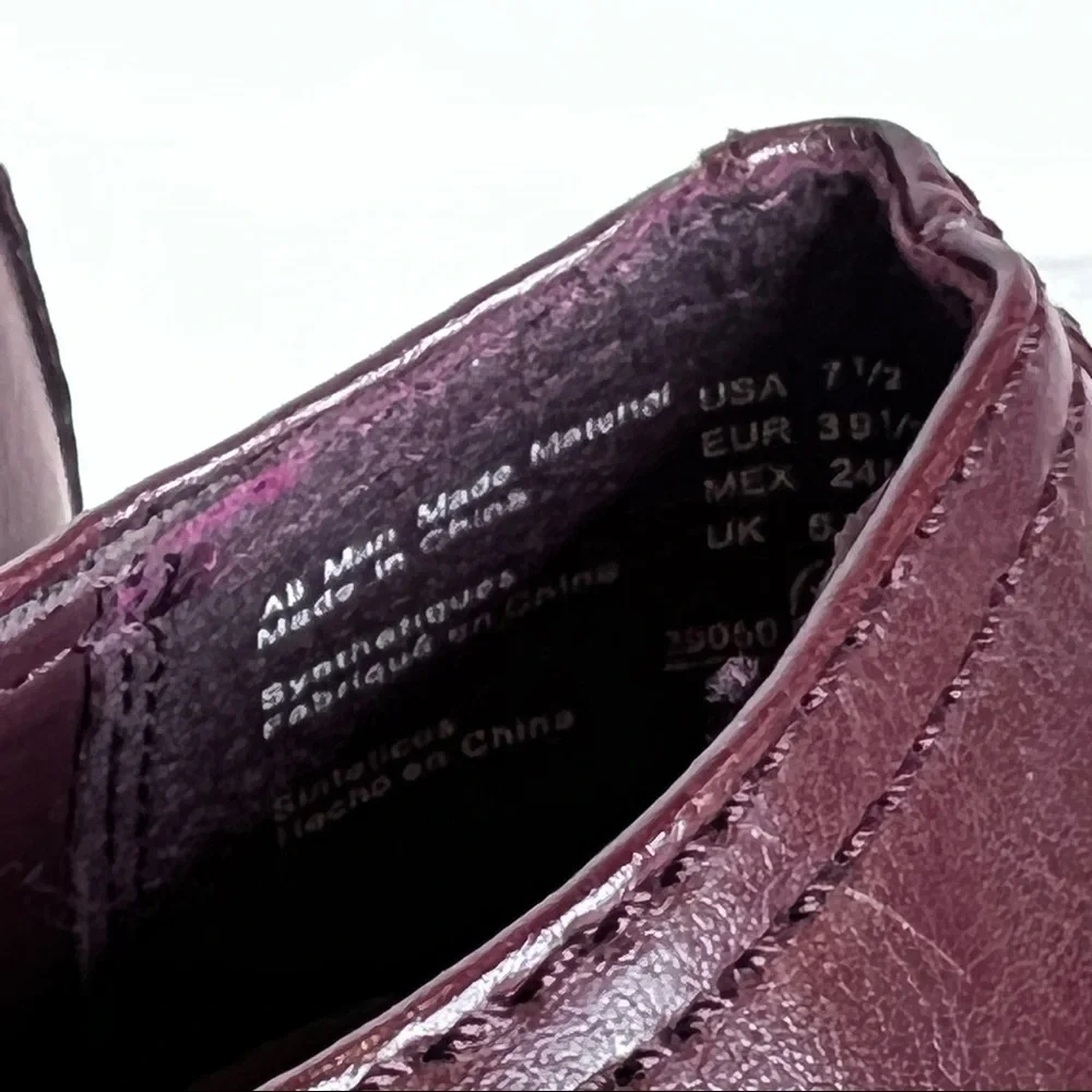 Lower East Side Mary Jane Wedge Platform Strap Loafer size 7.5 Red Brown 90 Vibe - Picture 9 of 13